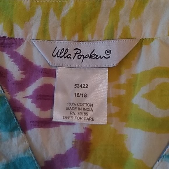 Ulla Popken Multi Coloured V Neck Tunic size 16/18 - Picture 8 of 9